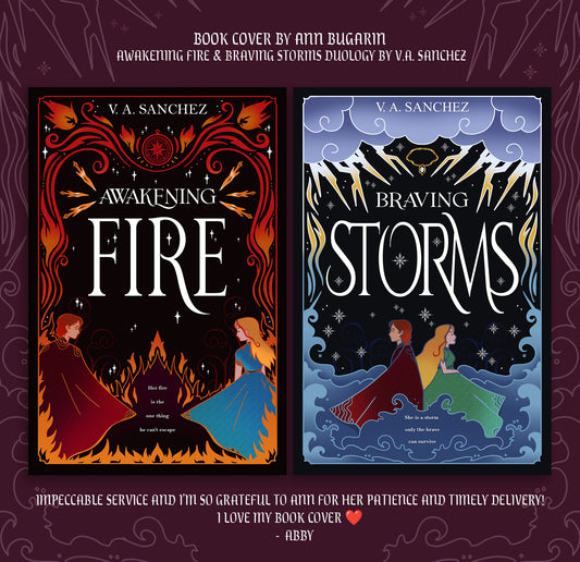 Illustarted Custom Book Cover Design - Decorative Line Art