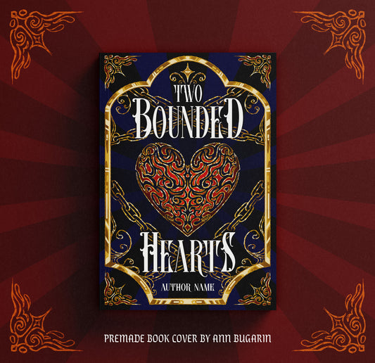 Premade "Two Bounded Hearts" - Illustrated Fantasy Romance Book Cover